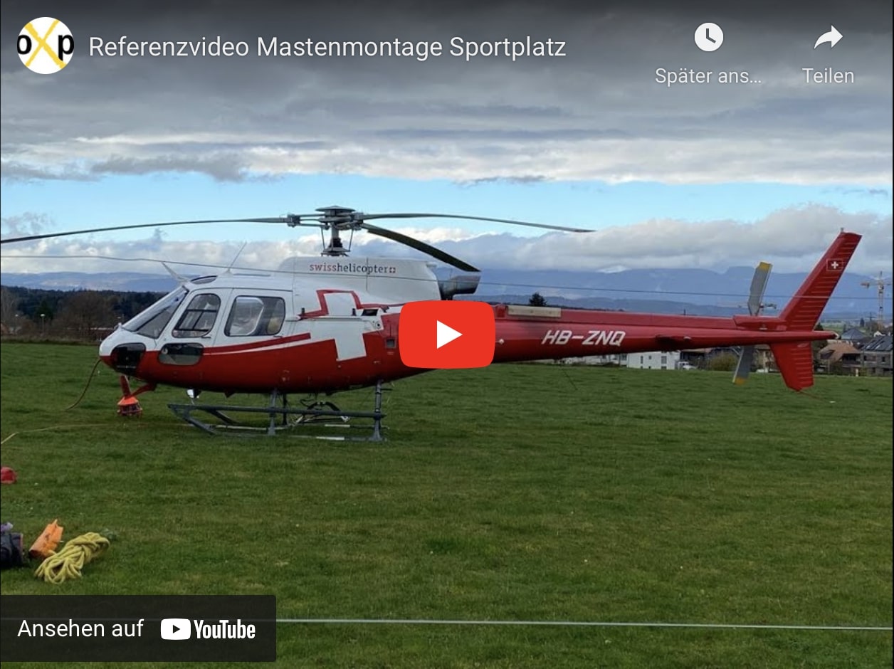 Flutlicht Mastenmontage Helikopter