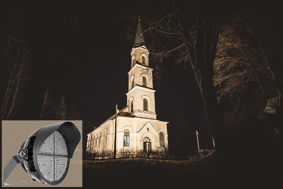 LED Hauswand Denkmal Kirchturm Kirche Objekt Beleuchtungen